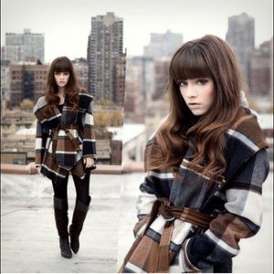 Prairie Check Rabato Coat by Chicwish
